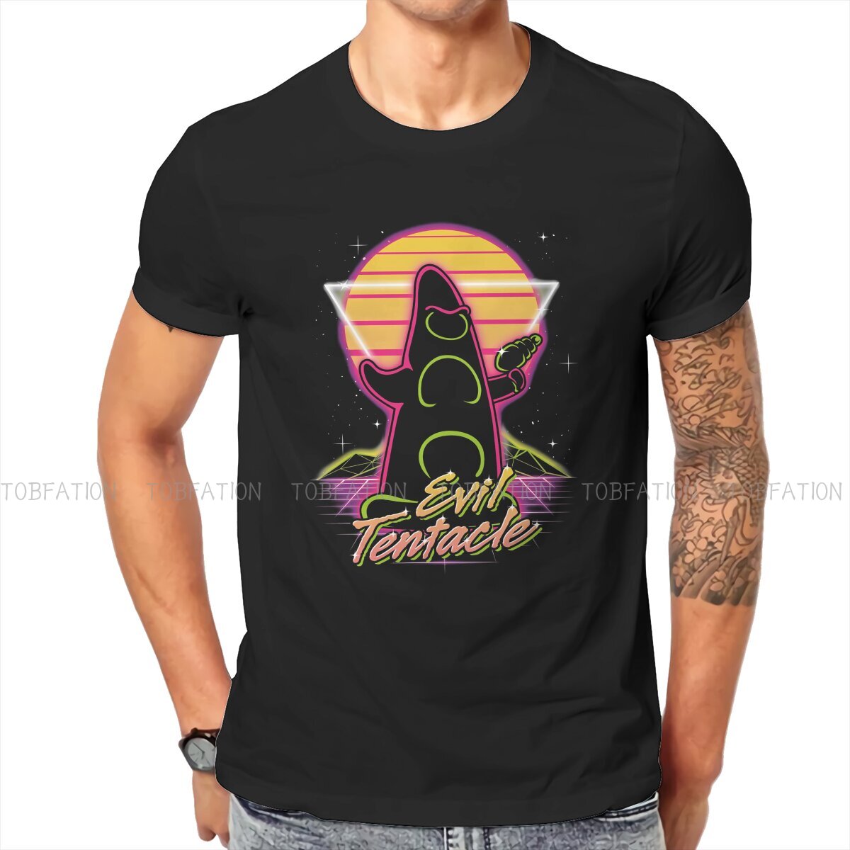 Retro Gaming T Shirt - Retro Ác Cổ Tròn In Ngày
